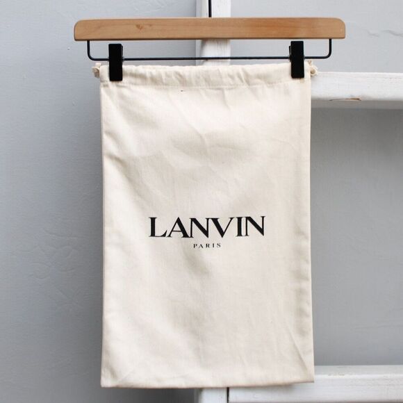 Lanvin Cream Canvas Drawstring Logo Dust Bag 16.5" x 11" - Picture 1 of 4